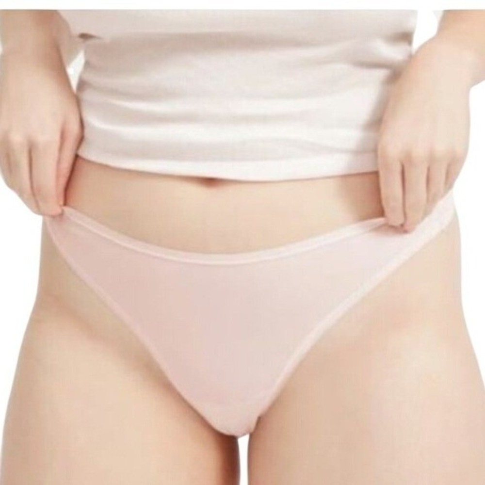 NWT 4-pack Everlane The Thong Pale‎ Pink Supima Cotton Underwear XXS Panties